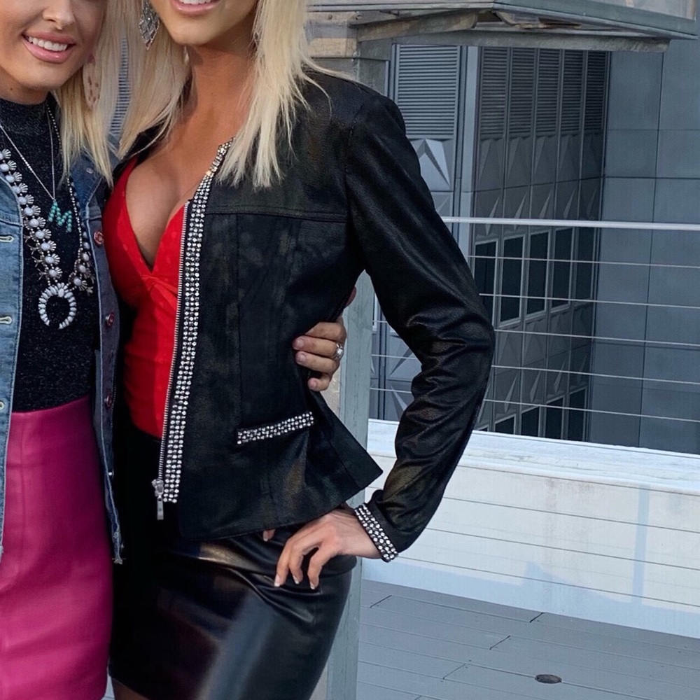 Lena Gabrielle black jacket with rhinestones